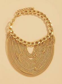 1 szt. Wielokolorowa bransoletka na kostkę w stylu hip-hopowym dla kobiet, przesadna geometryczna bransoletka na kostkę z metalowym łańcuszkiem, jednolity kolor ze stopu cynku, seksowny design