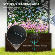 Garden Bed Galvanized Planter Garden Bed With Privacy Pan Metal Construction With Powder Coating Black