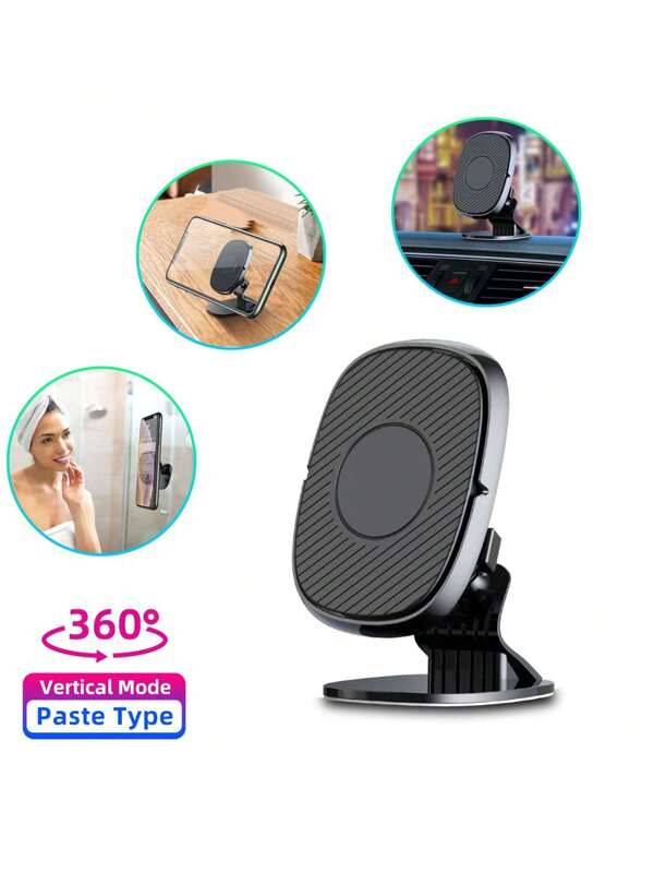 Suporte magnético para celular, suporte para celular na saída de ar do carro, design giratório com clipe, acessórios para carro, itens essenciais para viagem