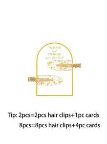 8pcs/4cards Gold-Tone No Bend Hair Clips Creaseless Sparkling Bridal Headpiece Bridesmaid Hair Wedding Accessories Elegant Hair Ornament For Bridesmaid Gift