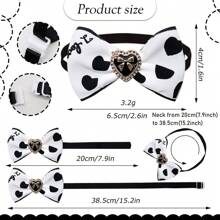 10pcs Assorted Pet Stylish Bowties, Classic High-End Design, Cute Camellia & Leopard Print Dog Bowties