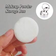 Customized Name High-Quality Cylindrical Makeup Puff Box Equipped With Mirror Acrylic Powder Puff Case Holder With Cosmetic Puff Great Beauty Tool For All Ages Suitable For Daily Makeup Routines And Travel-Friendly Use Dustproof Design,For Holiday Beach, Bathroom Collection, Bedroom Collection, Large Capacity