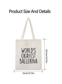 Ballerina Bag, World's Okayest Ballerina Tote Bag | Long Handle Bags