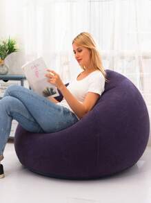 1 pezzo Divano rotondo gonfiabile, poltrona gonfiabile per campeggio, divano lento gonfiabile, poltrona gonfiabile, poltrona gonfiabile portatile e pieghevole, adatta per soggiorno, camera da letto, sala di lettura, balcone, campeggio all'aperto, facile da riporre e trasportare, per il tempo libero e l'intrattenimento, dormitorio, sedia con schienale, poltrona a sacco