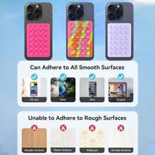 1 chiếc Giá đỡ điện thoại hình vuông bằng silicon đa chức năng có 24 lỗ, độ bám dính cao, phù hợp với nhiều tình huống khác nhau, ngăn điện thoại rơi - Nhiều màu - Xem 6