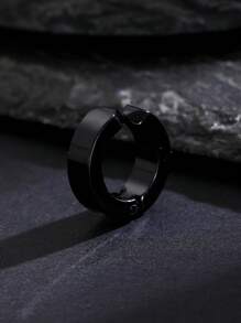 Simple Punk Hip-Hop No Piercing Stainless Steel Clip On Earrings, Fashionable Jewelry For Men Daily Wear