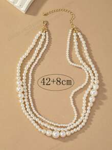 1pc colar de pérolas falsas minimalista e elegante