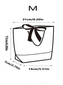 1pc/5pcs/10pcs Elegant Minimalist Black, White & Gold Framed Butterfly Decor Gift Bags, Large Horizontal Tote Bags, Black Frame & Gold Frame White Paper Bags, Premium Minimalist Shopping Bags, Suitable For Halloween Party, Christmas Party, Back To School Outdoor Activities, Clothing, Cosmetics, Summer Weddings, Family Gifts, Couple Gifts Valentine's Day