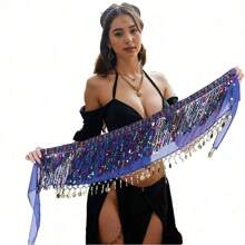 Belly Dance Belt Costumes Sequins Tassel Belly Dance Hip Scarf For Women Belly Dancing Belts Indain Colors Belt - Multicolor - View 5