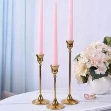 [1/3pcs Elegant Metal Candlestick Holders] Elegant Metal Candlestick Holders Set For Wedding & Party Table Centerpieces - Lacquered Finish, Romance Theme, Tabletop Mounting, Versatile For Events, Receptions, Birthdays, Home Decor, (Candles Not Included) Gifts Graduation