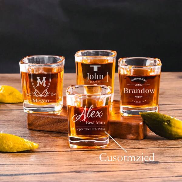 1 pezzo, 2 pezzi, 4 pezzi Bicchierini personalizzati - Set di bicchierini personalizzati incisi per addio al nubilato, matrimonio, regali di San Valentino, regalo dello sposo, regalo di Natale divertente, regalo per il riscaldamento della casa, compleanno, bar in casa, regali unici per uomini, mariti, fidanzati di Lifetime Creations, multifunzionale, decorativo, riutilizzabile, raffinato, elegante, di alta qualità, colorato, moderno, personalizzato, unico, regali ideali per lui, regali ideali per lei, fidanzato, papà, fidanzata, mamma, famiglia, amici, sala da tè, casa, giardino, ufficio, per anniversari, per San Valentino, per la Festa della mamma, per compleanni, per la Festa del papà, per la laurea, per matrimoni, per il riscaldamento della casa