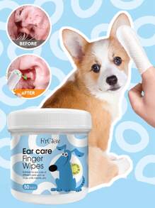 FurGlow 50 pièces Lingettes de nettoyage en profondeur, élimination des odeurs, douces pour les doigts pour chiens, chats et petits animaux de compagnie