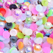 500 克 6 毫米/8 毫米 AB 颜色混合尺寸和颜色半圆形凸圆形宝石 DIY 珠宝配件材料 - 彩色 - 查看 45