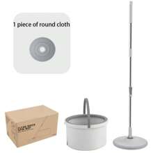 1 PC, Mop And Bucket Set. It Is A Rotatable ABS And Stainless Steel Mop, A Portable Household Floor Mop. The Microfiber Mop Comes With A Bucket. It Has A Deep Cleaning Function For Washing And Is Easy To Replace. Made Of ABS And Stainless Steel.