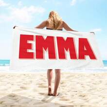 Custom Name Beach Towel, Personalized Kids Beach Towel, Summer Monogram Gifts, Bachelorette Weekend Towel, Girls Trip Gift, Pool Birthday Party Summer, Holiday Bathroom DecorTravel Essentials Travel Accessories Beach Essentials - Multicolor - View 3