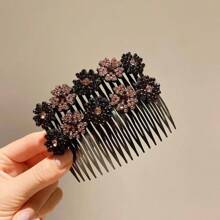 Nuevos peines de pelo con flores de cristal, clips antideslizantes para el flequillo, la parte de atrás de la cabeza y accesorios para el peinado