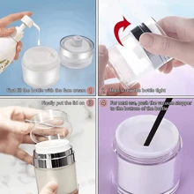 15 ml/30 ml/50 ml/100 ml przezroczysty pusty słoik z pompką do kremów podróżny pojemnik na przybory do makijażu przenośne pojemniki na kremy kosmetyczne wielokrotnego napełniania dla kobiet