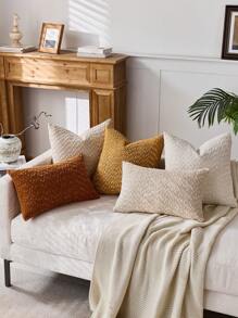 1pc/2pcs Chenille Pillow Case, Soft Textured Decorative Throw Pillow Cover, For Sofa, Bed, Home Decor, 45 X 45 Cm,Fall Decor,Autumn Decor,Room Decor