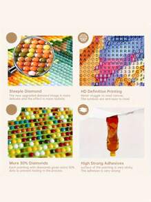 [Personnalisé] Peinture diamant 5D en kit DIY - Photo personnalisée ronde, paysage, portrait, animal de compagnie mignon, meilleur cadeau et décoration murale, convient pour anniversaire, mariage, vacances, pendaison de crémaillère