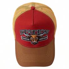 JZML 1pc Men's Letter & Bull Embroidered Trucker Hat