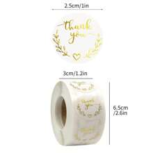 1 卷 500 张，1 英寸感谢贴纸，字母和花卉印花标签贴纸，感恩节礼物贴纸，婚礼礼物贴纸，包装贴纸，礼品包装贴纸，信封密封，卡片，DIY 装饰，家居装饰密封贴纸，礼品装饰，节日和派对装饰，多种颜色可选，圣诞节情人节