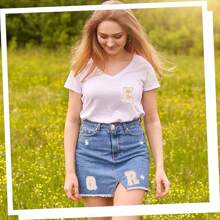 26 PEÇAS Remendos de Letras Adesivas Termofusíveis A-Z, Usados para DIY em Roupas, Tecidos, Sapatos, Bolsas, Acessórios de Vestuário com Letras (Rosa)