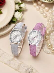 2/1 Butterfly Skin Cute Watch Girls Kids Watch - Multicolor - View 1