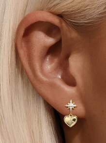 1Pc Mini Octagonal Star 925 Sterling Silver Earring For Women Vintage Piercing Stud Earring Suitable For Wedding  Bridal Jewelry