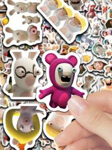 110 piezas de Pegatinas de dibujos animados lindos, pegatinas creativas de conejo loco, pegatinas lindas de bricolaje, apropiadas para scrapbooks, parachoques, cascos, decoración de pegatinas para portátil