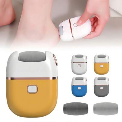(3 In 1) New Electric Foot Polisher . Rechargeable Electric Callus Remover, Waterproof Foot File And Pedicure Tool For Chapped And Dead Skin, Professional Pedicure Kit For Dry, Dead, Chapped And Hard Skin, The Product Is Small And Easy To Carry, It's A Suitable Holiday Gift For Family And Friends, Girls!