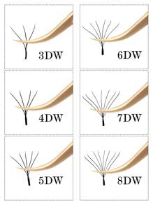 Winky Beauty W Shape Eyelashes Extension D Curl Individual Handwoven Auto Flowering Premium Premade Volume Fans Faux Mink Fluffy Lash Soft Light Natural Supplies 0.07mm Automatic Bloom Matte Black Cluster Lashes Wholesale For Lash Artist Beauty Salon 12 Rows 8-15mm