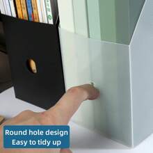 シンプルな折りたたみオフィスデスクトップファイルストレージ垂直 A4 フォルダーインサートボックス大容量 9 色の選択 - 茶色 - チェックする 3