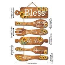 6 Pieces Bless The Food Before Us Farmhouse Kitchen Wall Decor For Dining Room Decorations ,Rustic Collage Art Wooden Sign For Kitchen Decor - Multicolor - View 7