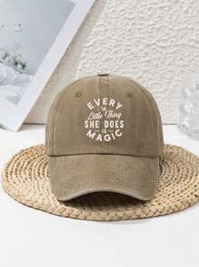 1pc Women "EVERY SHE DOES IS MAGIC" Outdoor Sports Washed Personalized Beach Adjustable Letter Casual Street Polyester Soft Top Baseball Cap, For Spring, Summer, Autumn, Winter - Multicolor - View 9
