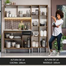 Mueble De Cocina Compacto De 169 Cm Con Tarja Emilly Madesa 11 Color Rústico/negro - Marrón y negro - Ver 5