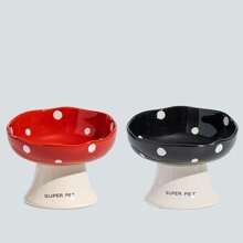 shuo ni mao yi Cat Bowl Ceramic Cat Food Bowl Dog Bowl Food Bowl Cat Bowl Rice Bowl High Footed Dog Drinking Bowl Diagonal Mouth Large Bowl Pet Specific
