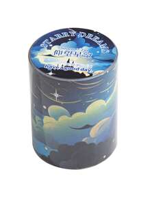 1 Roll Starry Sky Washi Tape, Dreamland Series Decoration Sticker For Scrapbooking/Notebook/Planner/Journal/Cup/Calendar, Creative DIY Collage & Decor Material Back To School - Multicolor - View 6