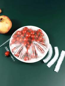 100Pcs, Disposable Food Preservation Film Cover, Shower Head Cover, Multi-Purpose Disposable Shrink Bag Disposable Shoe Cover Thickened Kitchen Preservation Film, Home Refrigerator Refrigerated Food Preservation Cover, Elastic Stretchable Cover Cover