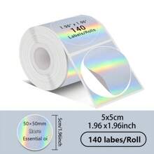 New Non-Adhesive Thermal Stickers Compatible With Phomemo M220/M110/M108, Square, Round, Color, Holographic Laser Thermal Label Paper,School Supplies,Back To School