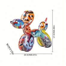 1pc Creative Hand-Painted Colorful Balloon Dog Sculpture, Resin Balloon Dog Decor, Handmade Sculpture Accessory, Suitable For Living Room, Bedroom, Office, Mother's Day, Back To School, Graduation Decoration Gift Gifts Birthday