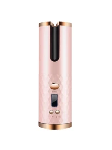 Cordless Automatic Hair Curler With Built-In Rechargeable Ceramic Battery - Rose - View 1