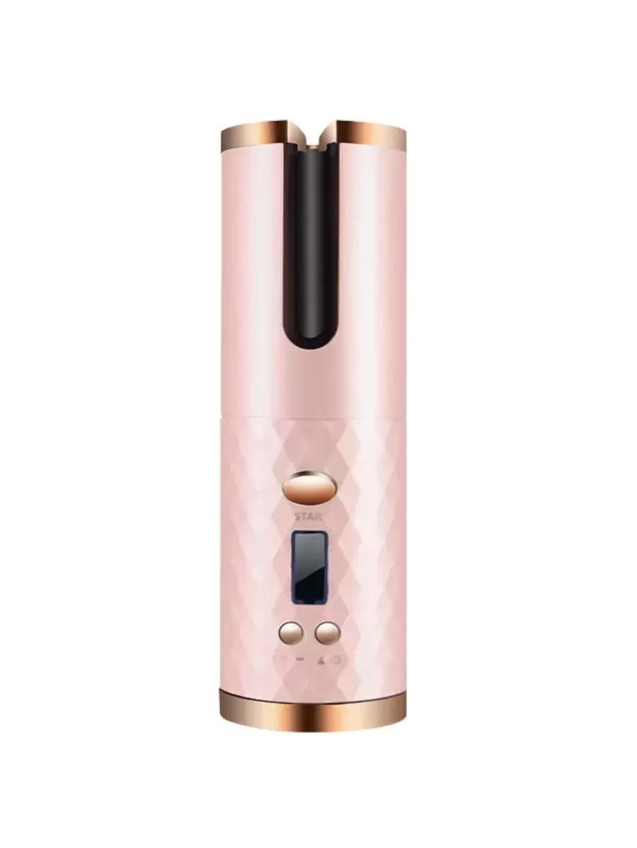 Cordless Automatic Hair Curler With Built-In Rechargeable Ceramic Battery - Rose - View 1
