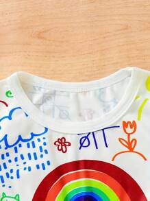 Pelele sin mangas para bebé niña de verano con estampado de sol y arcoíris de dibujos animados