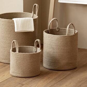 Cesta de lavandería tejida a mano, cesta de almacenamiento de ropa sucia, hamaca portátil para juguetes, bolsas, cosméticos, para volver a la escuela
