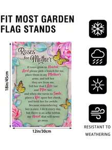 迷人花卉卡车母亲节花园旗帜，双面防水户外装饰，12x18 英寸，耐用涤纶，非常适合母亲节装饰、露台和家居装饰、庭院旗帜 | 节日旗帜设计 | 防水旗帜，户外花园旗帜 - 彩色 - 查看 14