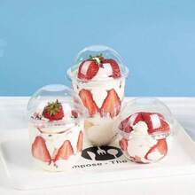 250ml/360ml/500ml Sweet Dessert Jar With Lid, Ice Cream Container, Suitable For Snacks, Candies, Desserts, Home Use, Birthday Party, Camping, Picnics, Portable & Airtight