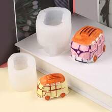 1 件有趣的卡通汽车形状硅胶模具，具有创意设计