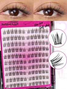 100 片 C 卷自粘睫毛，自然纤细，预粘睫毛簇，无需胶水，按压睫毛，易于粘贴，睫毛簇，睫毛簇，单根睫毛，睫毛，假睫毛 - 黑色 - 查看 8