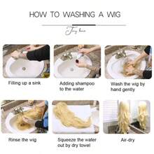 4 件套 28 英寸渐变棕色波浪蕾丝前假发，合成纤维，耐热，设计优雅 - 金色 - 查看 11