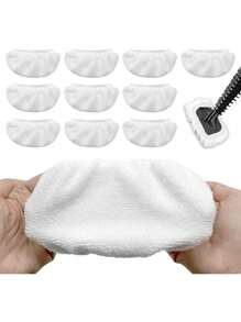 1pc/3pcs/5pcs/10pcs Universal Reusable Steam Mop Pads, Suitable For Handheld Steam Cleaners, Washable Microfiber Steam Mop Pads (10)